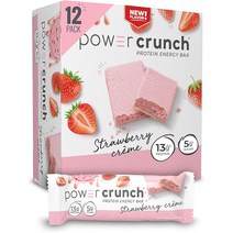 Power Crunch Whey Protein Bars 유청 프로틴 바 딸기 크림 40g 12개입