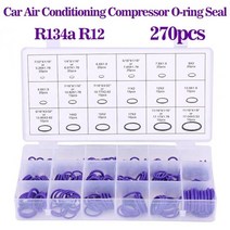자동차 자동차 보라색 에어컨 o 링 세트 씰 키트 r134a r12 hnbr 고무 구색 수리 도구 ac 시스템, 보라색 270개