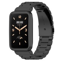 Xiaomi Mi band 7 pro 샤오미 미밴드7 프로 프리미엄 메탈 스트랩 밴드 시계줄 줄, 블랙