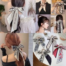 [앙상블] 스카프 진주 헤어 밴드 반다나 머플러 미니 방도 머리끈 곱창 트윌리