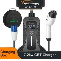 GUWIEYG GBT 차량용 충전기 CEE 블루 전원 플러그 전기 자동차 충전용 5m 케이블 32A 단상 7.2KW, 1.GBT CHARGER