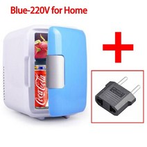 미니 온장고 차량용 음료 냉온장고 소형 냉장고 4l 자동차 냉동고 자동차 홈 이중 사용 자동차 12v 휴대용 쿨러 히터 여행, 가정용 파란색 220v