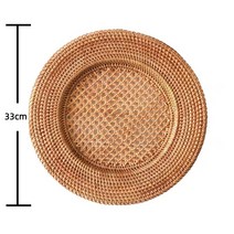 라탄테이블 라탄가구 라탄스툴 수제 꼰 천연 등나무 코스터 포트 매트 홀더 33cm 크리에이티브 라운드 플레, 03 8pcs