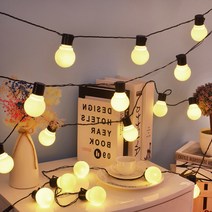 LED 카페 대형 앵두전구 크리스마스 벽트리 감성 차박 캠핑 알전구 줄조명, 카페 대형조명 투명케이스, 컬러, 건전지+리모컨40구6M