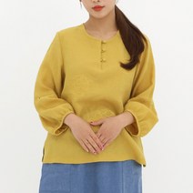 토지몰 여름용 여성 린넨 연화자수 블라우스(단일상품) 개량 생활한복 절복 법복 단체복