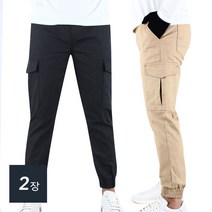 더빅보스 2장세트 SA조거면밴딩팬츠 사계절용 남자 스판 카고바지