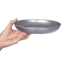 IBasingo 티타늄 팬 접시 접시 접시 휴대용 메시 가방 초경량 야외 캠핑 식기 조리기구 엉망 키트 Ti15137I, L-Ti1103T