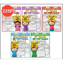 220 Sight Words Super Start 유아 홈스쿨 워크북 어린이 유치원과 1학년 학습 단어 보기영어 워크북, 5 books