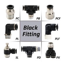 퀵커플러 블랙 에어 호스 피팅 1/8 1/4 3/8 1/2 4mm/6mm/8mm/10mm PC PCF PL 튜브 커넥터 공압 퀵 커플 링 파이프, [06] 6-02 (6mm-1l4), [01] PC, 06 6-02 (6mm-1l4)_01 PC