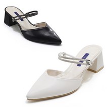 [AK PLAZA] [세라]SAERA S21M401 뮬 화이트 블랙 5CM