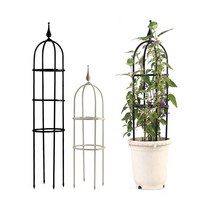 호르투스가든 장미 넝쿨 원형 식물지지대 NO11 원예소품 가드닝, 화이트, 25cm-90cm, 1개