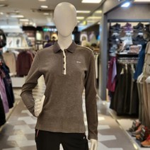 루이까스텔 가을 여성 골프 배색 마이 카라 티셔츠 3LCTS055 다크 그레이 루이777