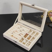 유리진열장 패션 휴대용 벨벳 보석 반지 디스플레이 정리함 트레이 홀더 귀걸이 보관 케이스 쇼케이스 핫세일 구스와이, 03 A11