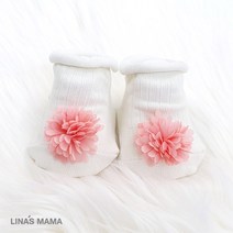 리나스마마 [출산선물] 쉬폰꽃 오가닉 아기양말