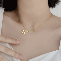 [자체제작] 실버925 18k도금 벨 알파벳 믹스 이니셜 은 목걸이 A~Z (2color)
