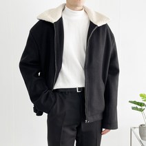 지금JIIGEUM 남자 오버핏 양털 무스탕 스웨이드 자켓 안감 누빔 가을 겨울 아우터