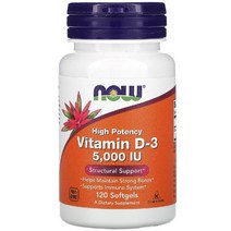Now Foods 비타민D-3 125mcg(5 000IU) 소프트젤 120정 Now Foods 비타민D-3 125mcg(5 000IU) 소프트젤 120정 슈퍼, 1개