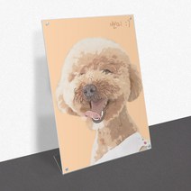 모노치 반려동물 초상화 강아지 고양이 그림 탁상용 아크릴액자 반려견 반려묘 선물, A6 (100x148mm), 05. L타입 자석