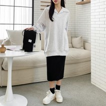 면혼방 오픈카라 기모맨투맨 1111361TOP TEE 맨투맨 블랙 Black 핑크 Pink 백멜란지 White melang