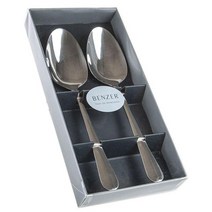 벤저 클래식 스테인리스 서빙 스푼 세트 2개입 1 팩 Benzer Classic Stainless Steel Serving Spoons set