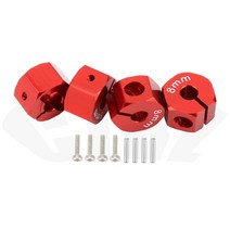 알루미늄 휠 육각 드라이브 허브 핀 나사 포함 RC 자동차 크롤러 HSP HPI Tamiya Traxxas 슬래시 5mm 6mm 7mm 8mm 9mm 10mm 11, Red 8mm