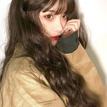 여성 가발 웨이브 옥수수 파마 귀요미 머리, 귤색