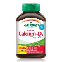 Jamieson 자미에슨 칼슘+비타민D3 영양제 MEGA CAL CALCIUM & VITAMIN D3 120정, 1개