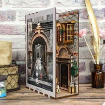 책꽂이 미니어처 북엔드 diy 북눅 책 구석 선반 삽입 인형 집 모델 빌딩 키트 나무, tq509