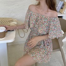 오노마 오노마 ONM 어깨밴딩 허리밴딩 편안한 착용 꽃무늬 숏 점프수트 (8818640)