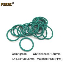가스켓녹색 FKM o 링 ID1.78mm ~ 98.05mm 두께/CS 내유성 산 및 알칼리 씰링 개스킷 FPM o-링, 65 ID82.27x1.78mm  2pcs