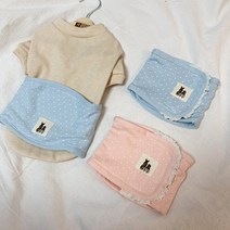 [스토어봄] 개달당 강아지 프릴 오가닉 매너벨트 수컷강아지 마킹방지-개달당, 컬러:핑크도트