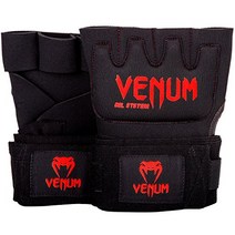 Venum Kontact Gel Glove Wraps - 블랙/레드 프리사이즈