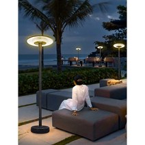 야외 태양광등 까페 루프탑 정원 방수 이동식 가로등, 전구색 E6000-2M