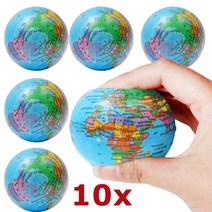 지구본 세계 지도 지구의10Pcs 짜기 글로브 완구 스트레스 릴리프 PU 폼 스퀴즈 볼 스폰지 어린이를위한 세, 한개옵션0