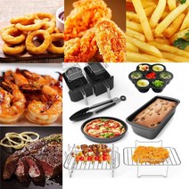 에어프라이기 미니 스팀 에어프라이 6개/대 공기 요리 세트 내열성 프라이 부품 팬 핀셋 피자 계란 금형 홈1248448 L3, 에어프라이기 미니 스팀 에어프, 01 6pcs set