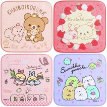 (일본) 스밋코구라시 리락쿠마 면100% 항균방취타월 쁘띠손수건 핸드타올 (21×21cm 4type), 스밋코구라시-퍼플