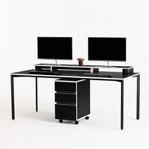다가구 페르마타 1200 x 600 컴퓨터책상 스탠다드 타입, 블랙+아이보리(상판):블랙(프레임)