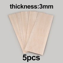 우드카빙 5pcs 발사 나무 시트 플라이 빈 미완성 나무 보드 직사각형 나무 조각 조각, 100x300x3mm
