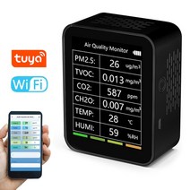 다기능 5in 1/6 1 CO2 미터 디지털 온도 습도 측정기 이산화탄소 TVOC HCHO 감지기 대기 질 모니터, 02 type2