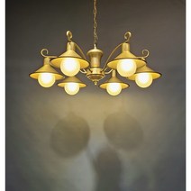 브론즈6등 식탁등 거실등 엔틱 식탁조명 한옥 주택, 6등, 12W볼전구 주광색