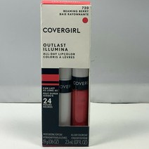 Covergirl Outlast 올데이 립 컬러 위드 탑코트 (.06oz .07oz.), 720 비밍 베리