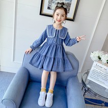FANSYLI 여아 원피스 가을 어린이 의류 스커트 한국어 스타일 긴 소매 드레스 847호 6