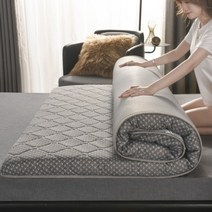 숙면 매트리스 토퍼 바닥 딱딱한 자취 1인 2인 원룸 푹신한 수면 기절 접이식메쉬 천 천연 라텍스 고급 두꺼운 침대 니트 코튼 슬리핑 패드 14