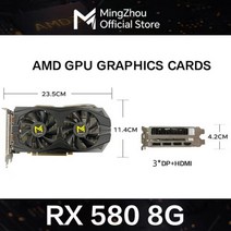Radeon-RX 580 8GB Gddr5 256bit GPU 컴퓨터 게임 그래픽 카드 마이닝 해시 속도 28mh / S, RX 580 8G_3