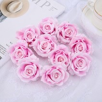 모방 머리장식 헤드 꽃송이 결혼식장식 재료 장미꽃 반지 수공예꽃 유럽식 꽃코사지, 핑크