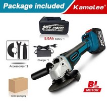 슬라이딩각도절단기 멀티커터기 고속절단기 KamoleeM14 125MM 5 인치 브러시리스 무선 앵글 그라인더 18500RPM 4 단 절단 마끼다 18V 배터리와 호환 가능, One Battery Carton+100mm US