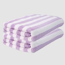 스트라이프 비치타올 타월 대형 중형 바스 목욕 수건 물놀이 수영 RKU-SSAC05, 2개, 퍼플