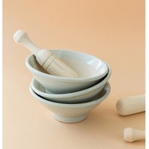 국산 이유식 도자기 미니 낮은 절구 캠핑 휴대용 깨갈이 마늘 절구, 2) 그레이 미니 낮은절구 깨갈이