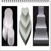 원형 하트 사각 모형 스티로폼 크림클레이 만들기재료 높이7cm, 정사각, 6호