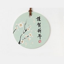매화꽃 원형라벨 장식용택 제품포장 30p 카드텍